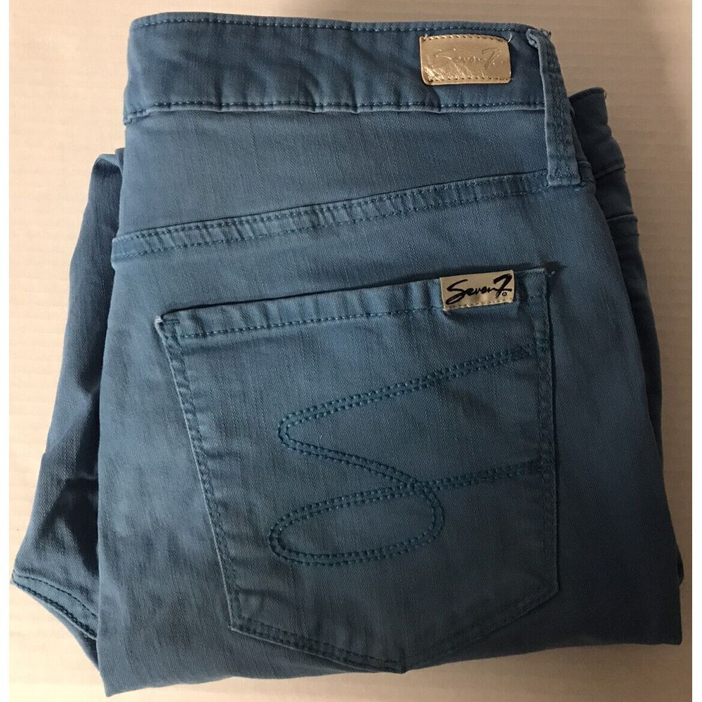 Seven7 Ankle Skinny Jeans Womens‎ 12 Blue Mid Rise Stretch Denim